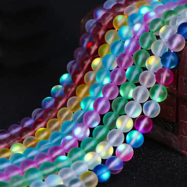 Mermaid Glass Beads - Rainbow 6mm