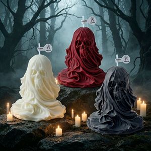 Vela Aromática con Diseño de Calavera del Grim Reaper para Halloween, con Capucha y Velo, Decoración Espeluznante para el Hogar, Regalo - Product Image 2