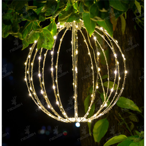 Newish 22*6*22cm IP44 GS Adapter bao gồm Treo 3D dây sắt bóng ánh sáng 96 Ấm Mini LED giáng sinh chuỗi ánh sáng - Product Image 2