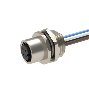 Connecteur M12 personnalisé à 4 ou 12 broches, avec câbles pré-câblés, étanche, <span class=keywords><strong>montage</strong></span> sur panneau avant ou arrière, fixation rapide, alimentation et chauffage - Product Image 5