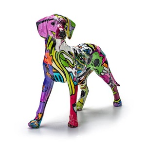 Decorazione della casa di alta qualità ornamenti <span class=keywords><strong>animali</strong></span> artefatti colorati statue di cani resina figurine di Bulldog francese scultura - Product Image 3