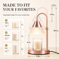 Lampe chauffe-bougie électrique avec hauteur réglable, brûleur de cire aromatique en métal pour bureau, spa, chambre à coucher, décoration, cadeau