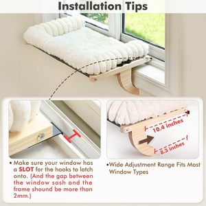 Yüksek kaliteli katı ahşap ve sağlam Metal çerçeve, <span class=keywords><strong>b</strong></span>üyük kedi hamak tarafından desteklenen fermuar tasarı<span class=keywords><strong>m</strong></span>ı ile yumuşak yastıklı kedi pencere yatak - Product Image 6