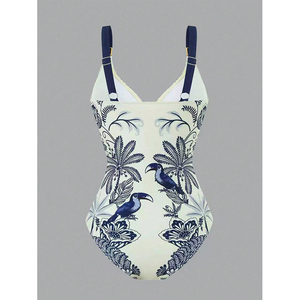 <span class=keywords><strong>Maillot</strong></span> <span class=keywords><strong>de</strong></span> <span class=keywords><strong>bain</strong></span> une pièce imprimé bleu avec jupe, style bikini, pour femme, idéal pour les sources chaudes - Vente en gros - Product Image 3