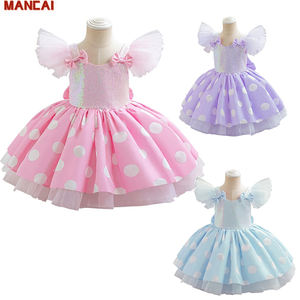Vestido de Princesa <span class=keywords><strong>para</strong></span> Bebés y Niñas Pequeñas, Bonito Vestido de Tul con Lentejuelas y Lazo, Vestidos de Tutú con Puntos <span class=keywords><strong>para</strong></span> Bodas, Fiestas de Cumpleaños y Concursos - Product Image 1