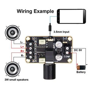 Mini amplificateur de puissance stéréo PAM8406 5W+5W Classe D Amplificateur audio double canal Carte d'amplification numérique DIY 5V CC Composants électroniques pour haut-parleurs - Product Image 2