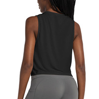 Débardeur de sport décontracté pour femme, tricoté, à séchage rapide, sans manches, anti-boulochage, pour yoga, fitness, course à pied, avec logo frontal