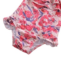 Maillots de bain pour enfants en bas âge, vente chaude, plage, petite fille, imprimé floral, volants, sans bretelles, bikini pour enfants, maillots de bain personnalisés