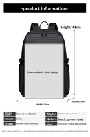 Sac à dos personnalisable en stock, sac à dos décontracté pour homme, sac de voyage, sac à dos pour ordinateur, sac d'école pour collégiens