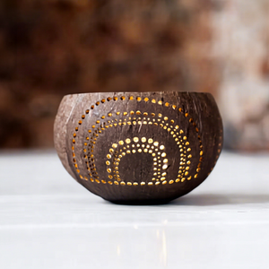 Venta al por mayor 2026 Portavelas de coco orgánico natural artesanal sin llama, duradero, para velas de té, hecho por Eco2go - Product Image 1