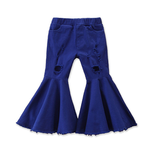 Pantalones vaqueros con flecos recortados para niñas, mallas vaqueras - Product Image 5