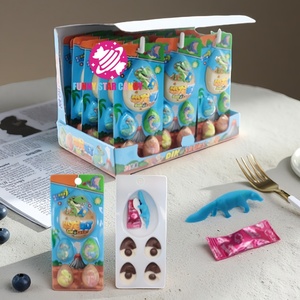 Mini oeuf de dinosaure bonbons au chocolat jouets OEM personnalisé doux surprise oeuf éclater bonbons chocolat confiture rempli boule Biscuit - Product Image 1
