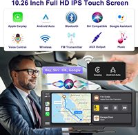 Écran portable IPS de 10,26 pouces, écran sans fil CarPlay, lien Android pour rétroviseur de voiture, affichage HD universel, autoradio multimédia