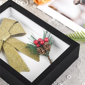 Cornice Espositiva in Legno per Fiori Secchi, Souvenir da Viaggio, Cornice Rettangolare in Legno - Product Image 1