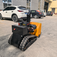 Souffleuse à neige professionnelle à chenilles télécommandée à essence, machine industrielle de déneigement pour projets hivernaux