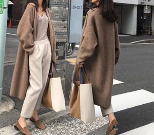 Nouvel arrivage <span class=keywords><strong>de</strong></span> pull épais long et chaud pour femme, manteau d'hiver et <span class=keywords><strong>de</strong></span> printemps tricoté - Product Image 3