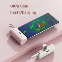TKT Mini chargeur portable 5000mAh Power Bank avec câble USB C Batterie de secours pour iPhone et tablettes 20W Puissance de sortie