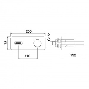 Mezclador de lavabo de pared Treemme Nanotech Diseño moderno para un cómodo acceso al baño - Product Image 3