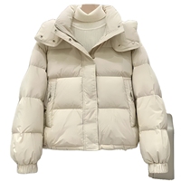 Nouvelle doudoune décontractée ample pour femme Hiver 2026, tendance, chaude, douce, surdimensionnée avec capuche en coton, vente en gros