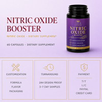 Capsules de renforcement de l'oxyde nitrique 0,5 g 60 unités L-Arginine L-Citrulline Pré-entraînement Soutien de la circulation sanguine