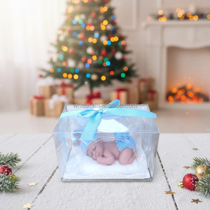 Cadeaux populaires pour mariage, souvenirs personnalisés avec logo, <span class=keywords><strong>bougie</strong></span> en forme de bébé endormi de couleur bleue pour cadeaux de fête de naissance - Product Image 3