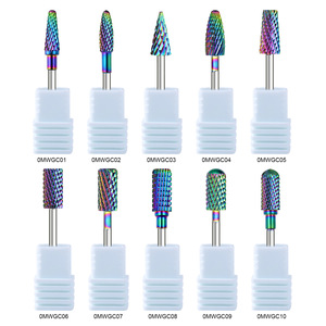 หัวเจียรเล็บเคลือบสีรุ้งแบบพกพาสำหรับขายส่ง ชุดดอกสว่านเจียรเล็บทังสเตนคาร์ไบด์ระดับมืออาชีพ สำหรับขัดแต่งเล็บ - Product Image 6