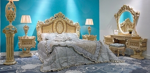 ארמון מלכותי הבארוק קלאסי עיצוב עץ מלך גודל מיטה - Product Image 5