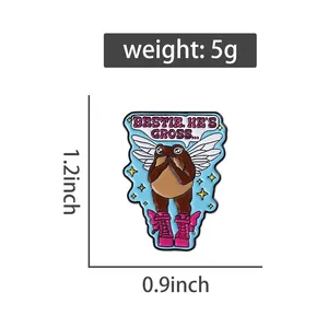 Broches de esmalte creativos de rana con alas de hada, personalizados para mejores amigos, insignias divertidas para ropa, regalos de joyería para amigos - Product Image 2