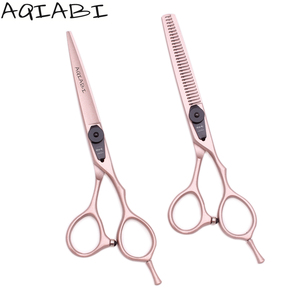 Forbici per Capelli 5.5'' 6'' AQIABI JP in Acciaio Inossidabile, Forbici da Barbiere per Sfoltire e Tagliare, Affilate, Oro Rosa, per Destrorsi A9015 - Product Image 1