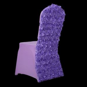 Housse de chaise extensible personnalisée colorée à fleurs violettes, très vendue, pour mariage - Product Image 5