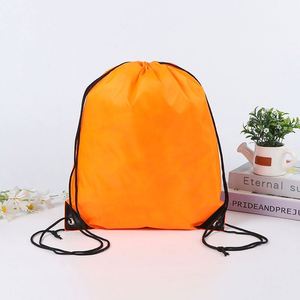 Bolsa deportiva de gimnasio con cordón de poliéster 210D con estampado personalizado Diseño negro duradero para deportes y soluciones de compras deportivas - Product Image 1