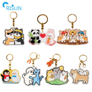 Porte-clés en métal personnalisé pour <span class=keywords><strong>chiot</strong></span>, chat, chien, porte-clés en acrylique avec logo personnalisé Llavero Capybara, porte-clés pour chien et chat avec carte arrière - Product Image 1