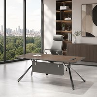 Escritorio Ejecutivo Profesional para CEO, Mesa con Acabado Pintado a Base de Agua, Tablero E1, Concentrador de Energía, Patas Inclinadas, Muebles de Oficina