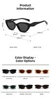 Lunettes de soleil œil de chat rétro tendance, protection UV400, verres décoratifs à la mode, pour la plage, les voyages, la conduite, logo personnalisé, vente en gros