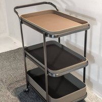 Table d'appoint mobile en cuir pleine fleur, style moderne et minimaliste, chariot de service compact pour salon, table d'angle domestique