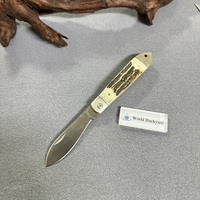 Couteau pliant en corne de cerf pour le camping et les activités de plein air, couteau d'art de collection, couteau pliant tranchant en acier inoxydable, nouveauté