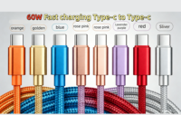 Cable de Carga Rápida Tipo-C de 60W, Trenzado de Nailon, 3A, Conductor de Cobre Puro, 1M-3M, para Teléfonos Móviles, Bancos de Energía, Relojes Inteligentes, Computadoras