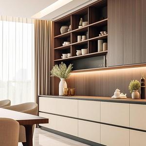 Buffet moderne en bois de chêne massif LKYT, design modulaire, hauteur réglable, extensible, caractéristiques écologiques, rangement pour <span class=keywords><strong>salle</strong></span> <span class=keywords><strong>à</strong></span> <span class=keywords><strong>manger</strong></span> - Product Image 1