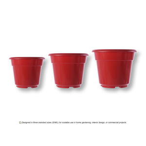 Maceta de Terracota Roja de Paredes Delgadas (<span class=keywords><strong>M</strong></span>), Florero/Maceta de Plástico con Orificio de Drenaje Premarcado para Decoración del Hogar - Product Image 2