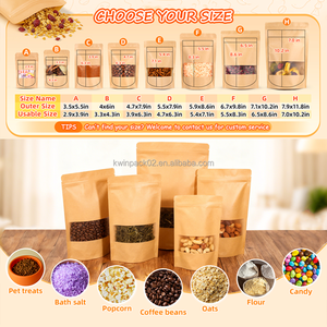 Bolsa de Papel Kraft con Cierre Zip y Ventana, Personalizada con Logotipo, Reutilizable, para Alimentos de Mascotas (Perros y Gatos) - Product Image 4