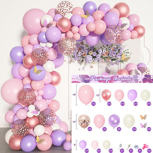 Venta al por mayor de globos de mariposa, conjunto de cadena de globos de cumpleaños para un año de edad, decoración de la boda del Día de San Valentín de la madre - Product Image 2