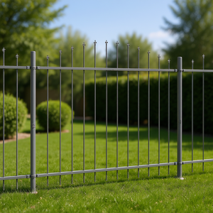 Recinzione da Giardino in Acciaio 66.93 X 64.96 Pollici, Verniciata a Polvere Grigia, Stile Decorativo a Pannelli - Product Image 2