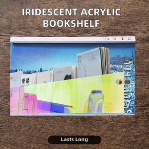 Estantería acrílica iridiscente de estilo minimalista, estante de exhibición montado en la pared para decoración de librería, estante de exhibición Acrílico - Product Image 2
