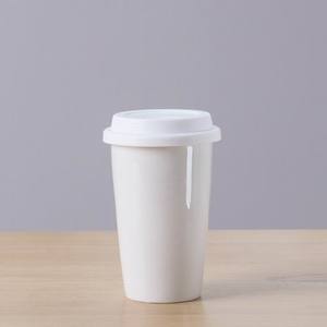 แก้วกาแฟเซรามิคทรงตรงแบบคลาสสิก ผนังสองชั้น เคลือบเงา ขนาด 320 มล. พร้อมฝาซิลิโคน สกรีนโลโก้ตามสั่ง สำหรับของขวัญทางธุรกิจ - Product Image 3