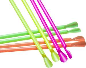 1000 Pcs Snow Cone Spoon <b>Straws</b> Flexible Plastic Flexible <b>Disposable</b> Drinking <b>Straws</b> <b>Disposable</b> Plastic Sip Stir Sticks - Product Image 1
