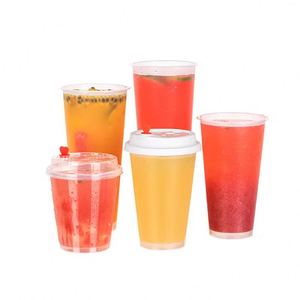 Gobelets jetables en plastique PP transparents de 12oz, 16oz, 22oz, 24oz avec couvercle pour boissons froides, thé Boba, jus, logo personnalisé – Vente en gros - Product Image 6