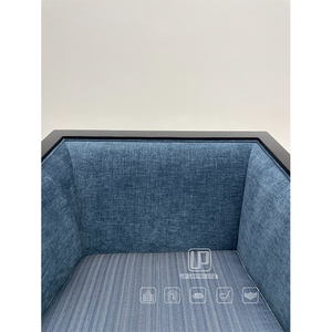 Silla de Tela para Sala de Estar, Hogar, Villa, Oficina, Hotel, con Marco Cuadrado Negro y Patas Negras, Color Azul - Product Image 6