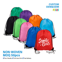 Sac à cordon en polyester personnalisé avec logo imprimé, sacs de sport à cordon pas chers, sacs de sport non tissés, sacs promotionnels pliables pour l'extérieur, réutilisables