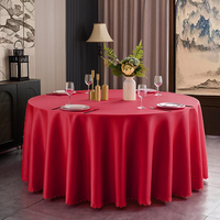 Nappe ronde en satin double face à bords festonnés de 120 pouces, prête à être expédiée, 260 GSM, épaisse, pour mariage et hôtel