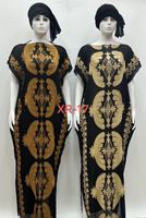Vente en gros en stock : Vêtements Kanga africains, Robe Abaya, Mode estivale, Dashiki noir brodé plissé, Boubou, Petit foulard